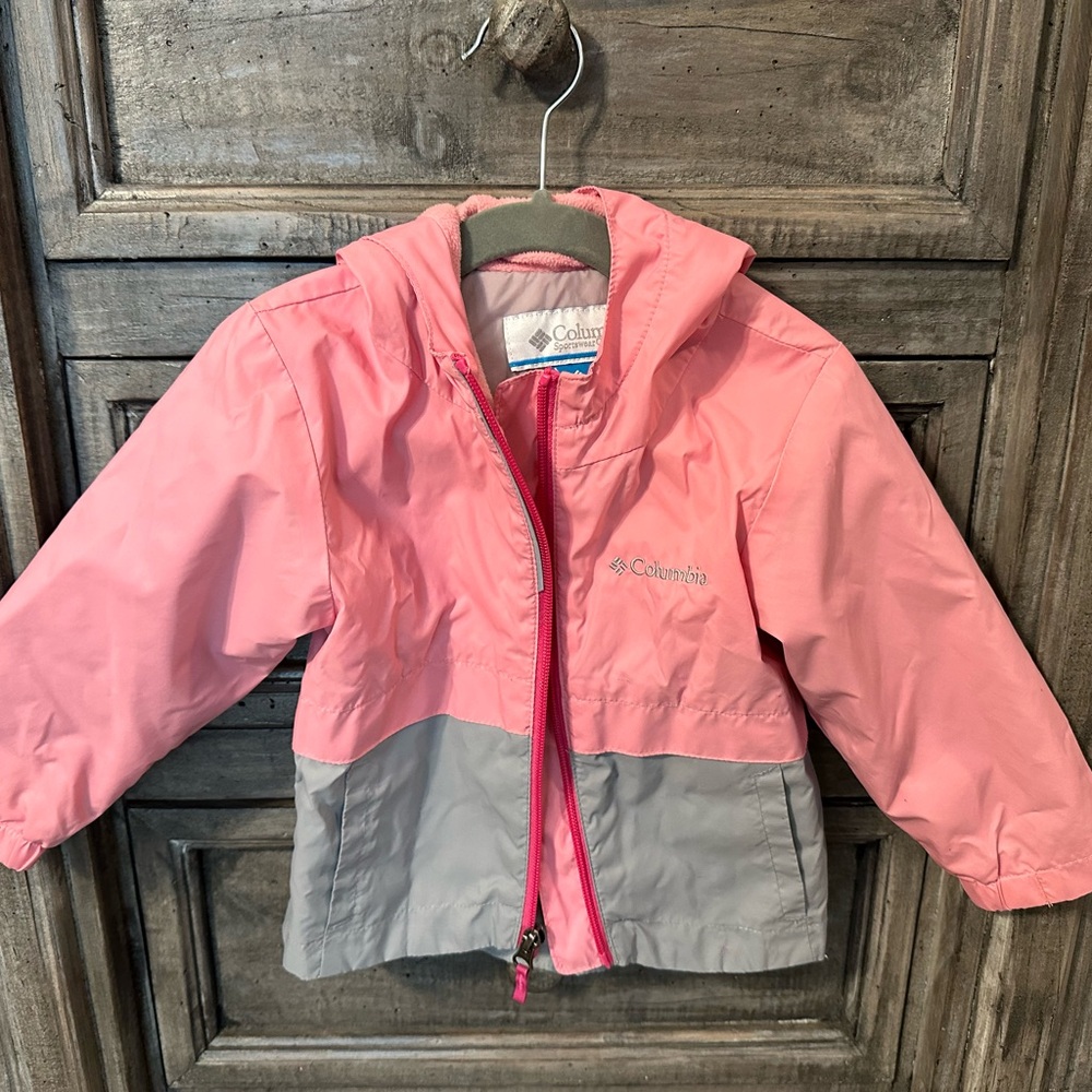 Columbia Kids Raincoat in Pink and Gray
